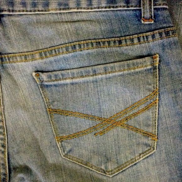 AEROPOSTALE Faded Medium‎ Wash Cropped Jeans Size 1/2 - Picture 4 of 8
